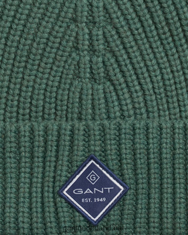 GANT Heren Bos Groen katoenen geribbelde gebreide muts R48460473