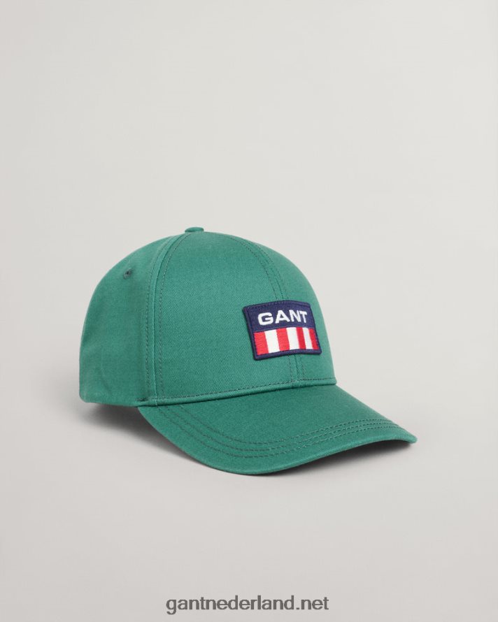 GANT Heren Bos Groen retro schild twill pet R48460477