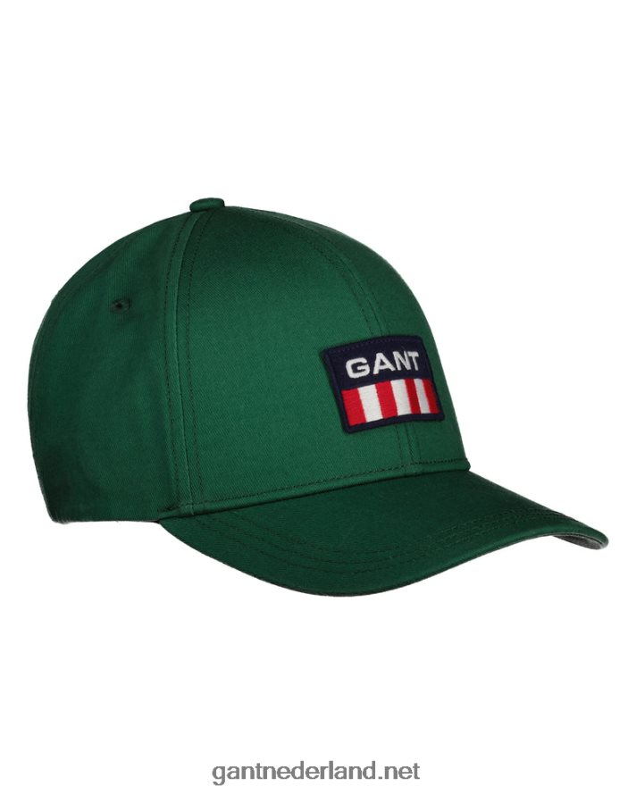 GANT Heren Bos Groen retro schild twill pet R48460477