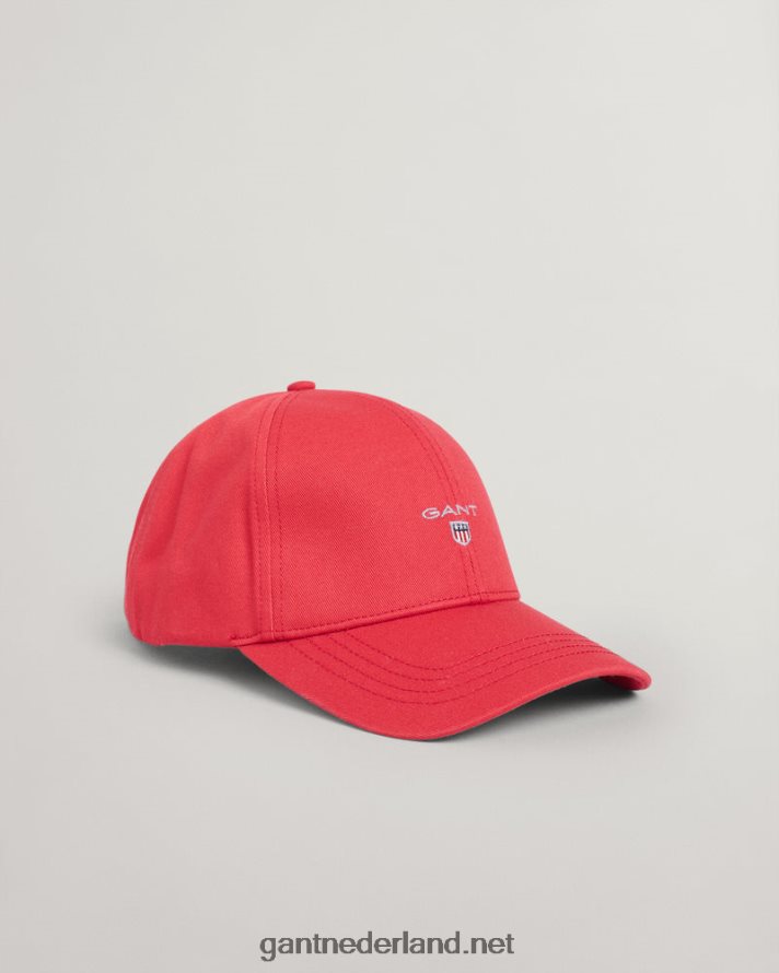 GANT Heren Robijn rood hoge pet van katoenen keperstof R48460475