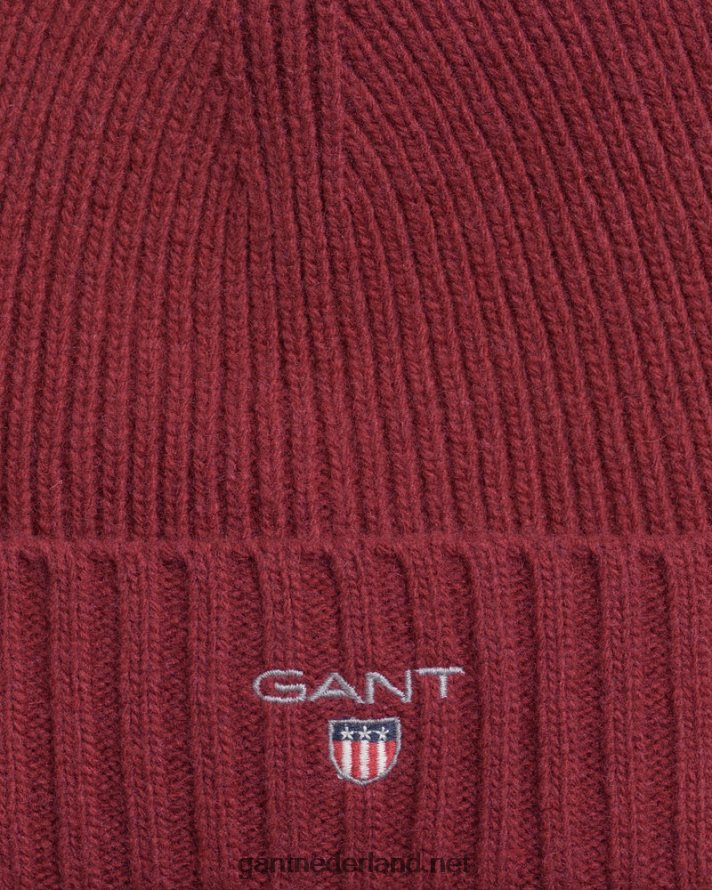 GANT Heren cabernet rood met wol gevoerde muts R48460478
