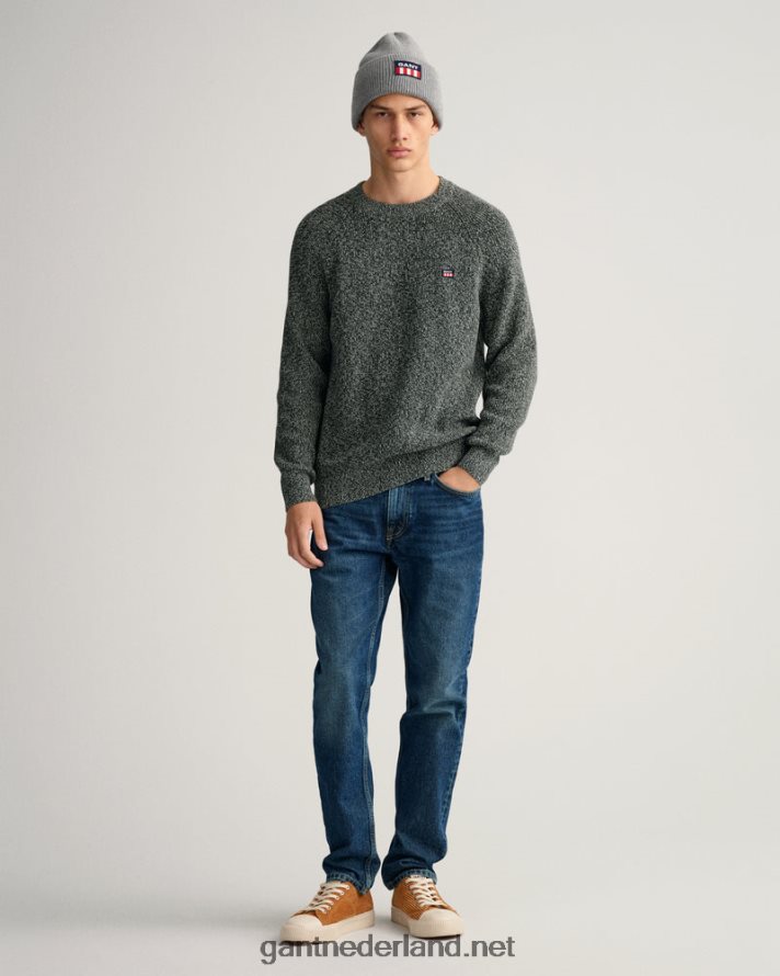 GANT Heren donkergrijs gemêleerd retro schild muts R48460489