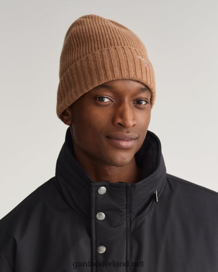 GANT Heren geroosterde walnoot met wol gevoerde muts R48460510