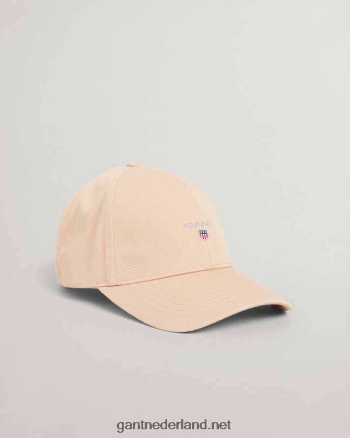 GANT Heren hazelnoot beige hoge pet van katoenen keperstof R48460474