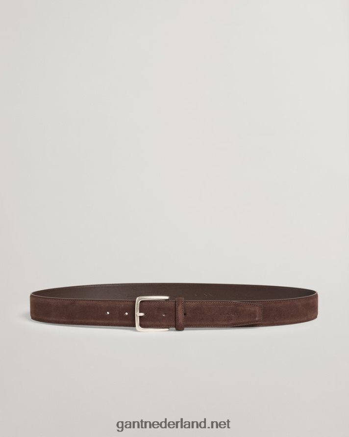 GANT Heren donker bruin klassieke suède riem R48460454