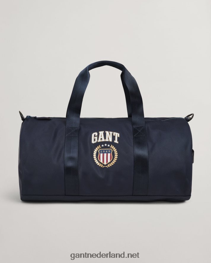 GANT Heren avond blauw retro schild sporttas R48460460