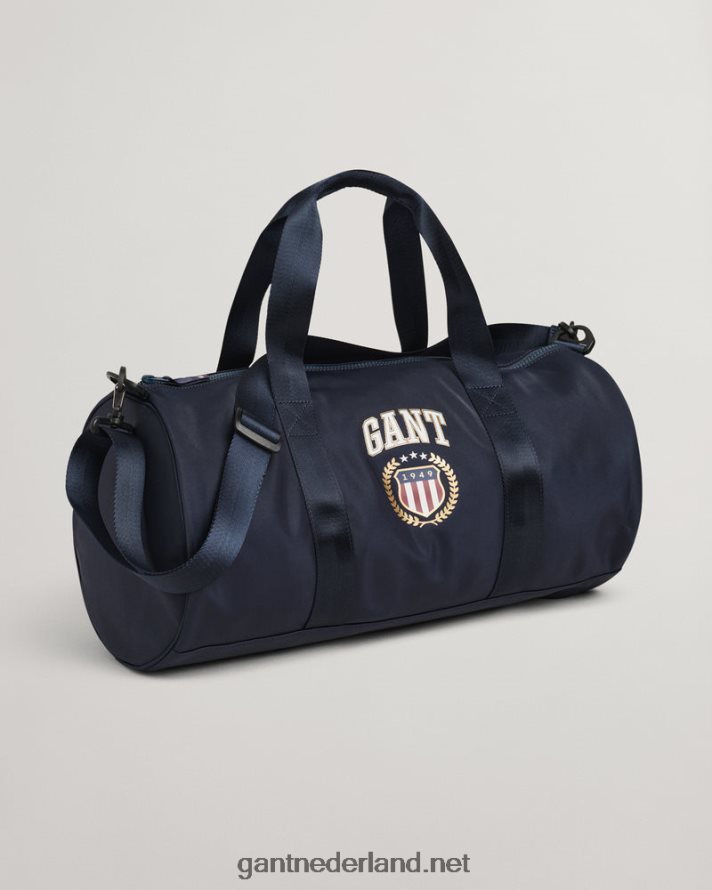 GANT Heren avond blauw retro schild sporttas R48460460