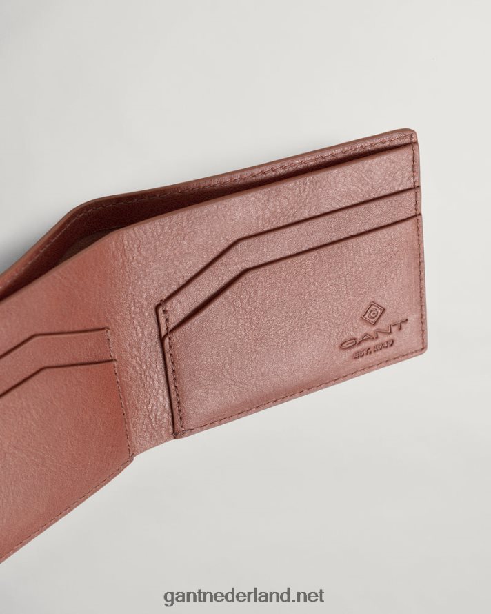 GANT Heren klei bruin leren portemonnee R48460456