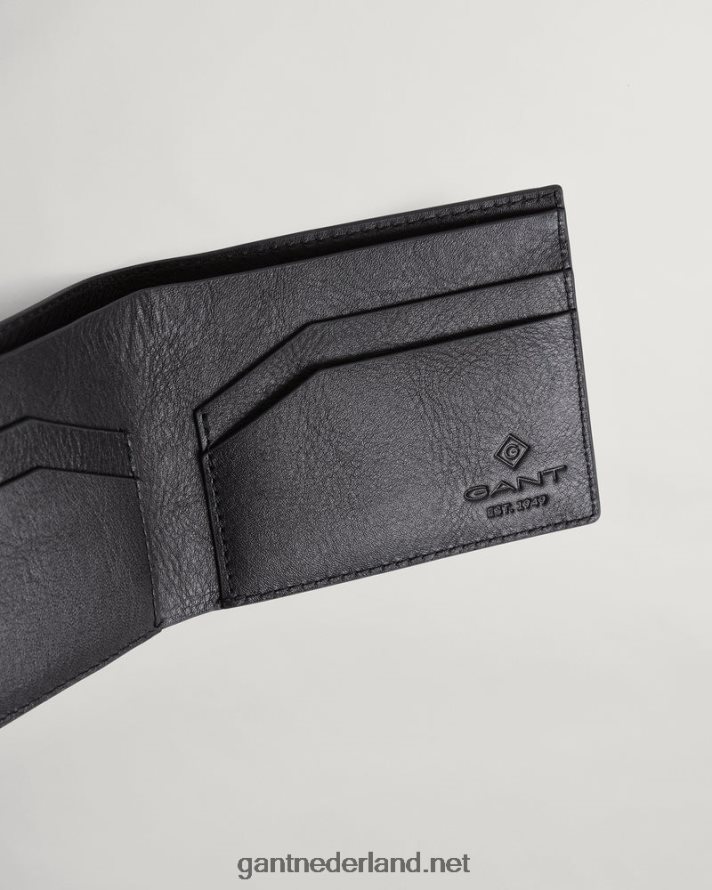 GANT Heren zwart leren portemonnee R48460455