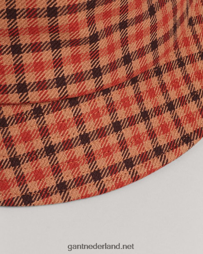 GANT vrouwen gouden sinaasappel check emmer hoed R48460790