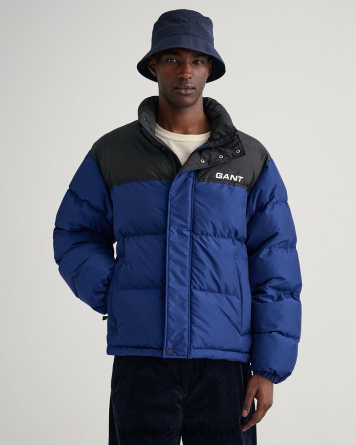 GANT Heren Diepblauw geblokt gewatteerd jack R48460367