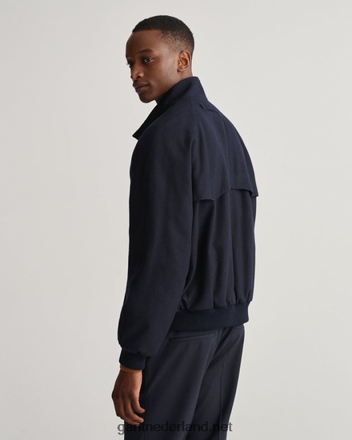 GANT Heren avond blauw wollen harrington jas R48460377