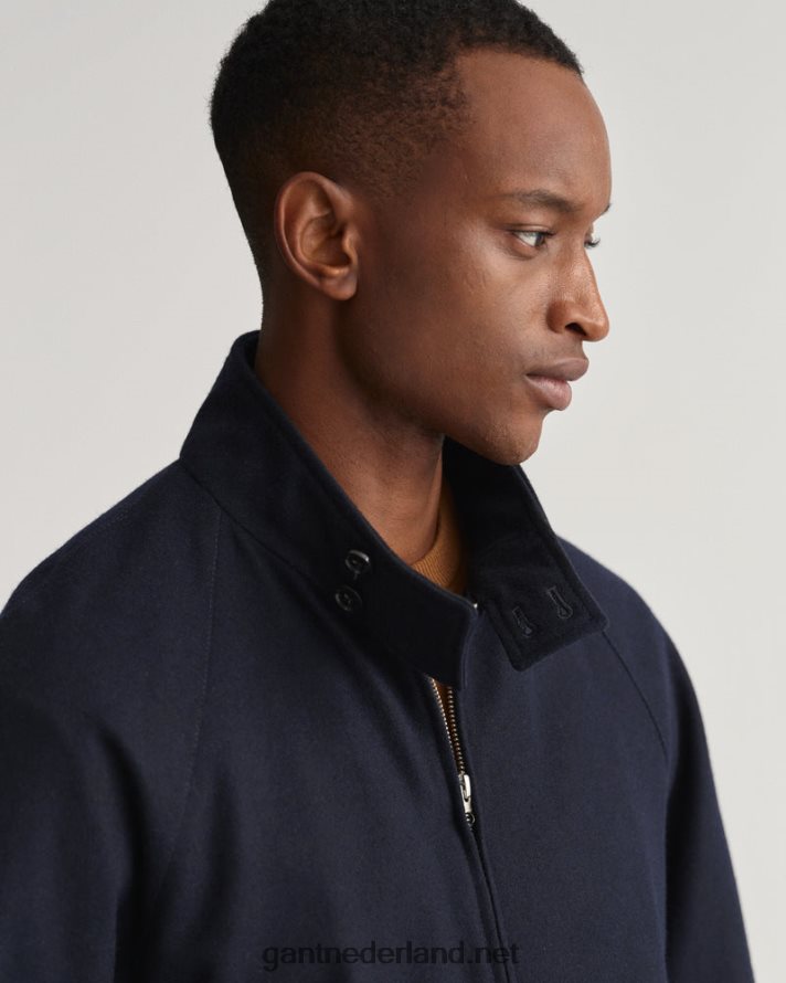 GANT Heren avond blauw wollen harrington jas R48460377