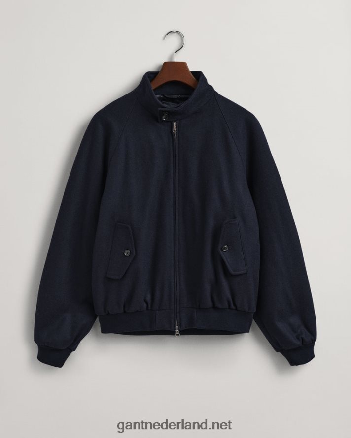 GANT Heren avond blauw wollen harrington jas R48460377