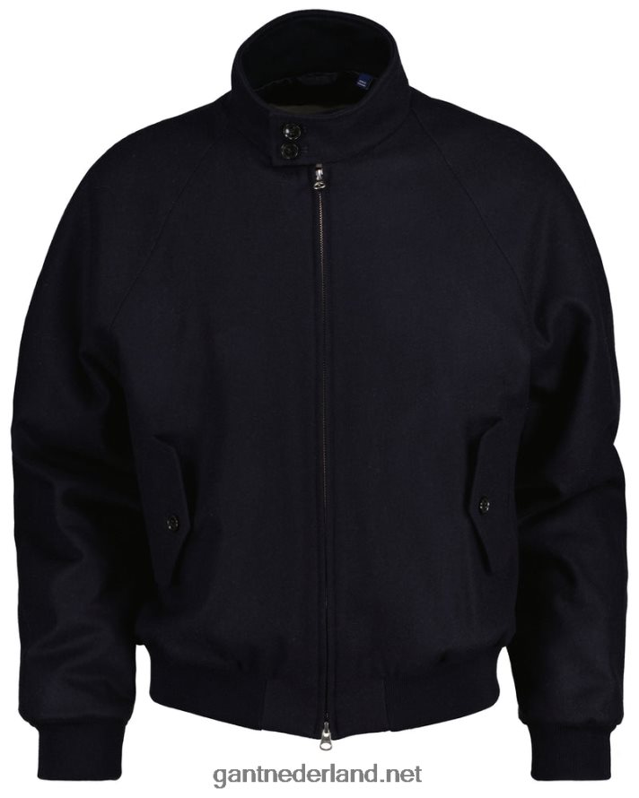 GANT Heren avond blauw wollen harrington jas R48460377