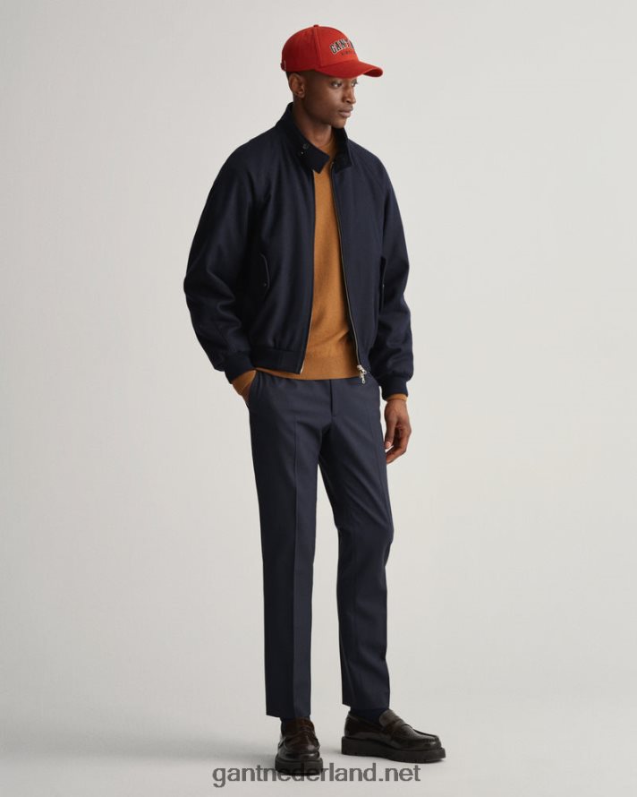 GANT Heren avond blauw wollen harrington jas R48460377