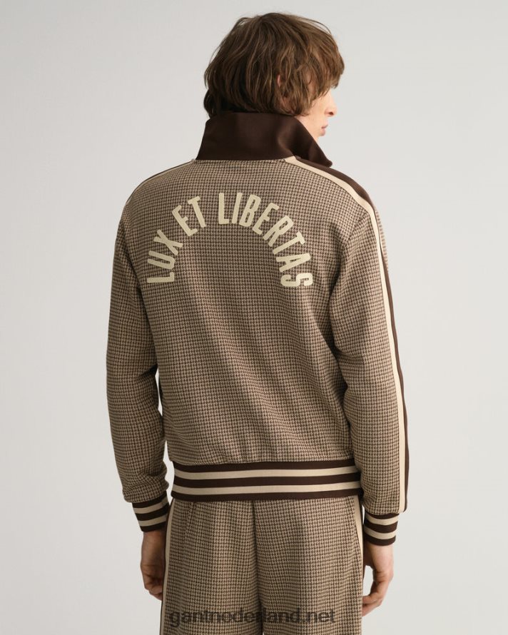 GANT Heren chocolade bruin pied-de-poule trainingsjack R48460378