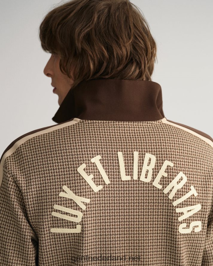 GANT Heren chocolade bruin pied-de-poule trainingsjack R48460378