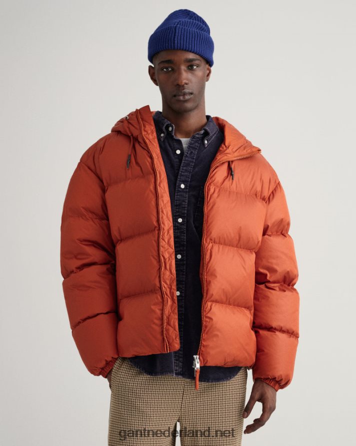 GANT Heren donkere oker glanzend pufferjack R48460380