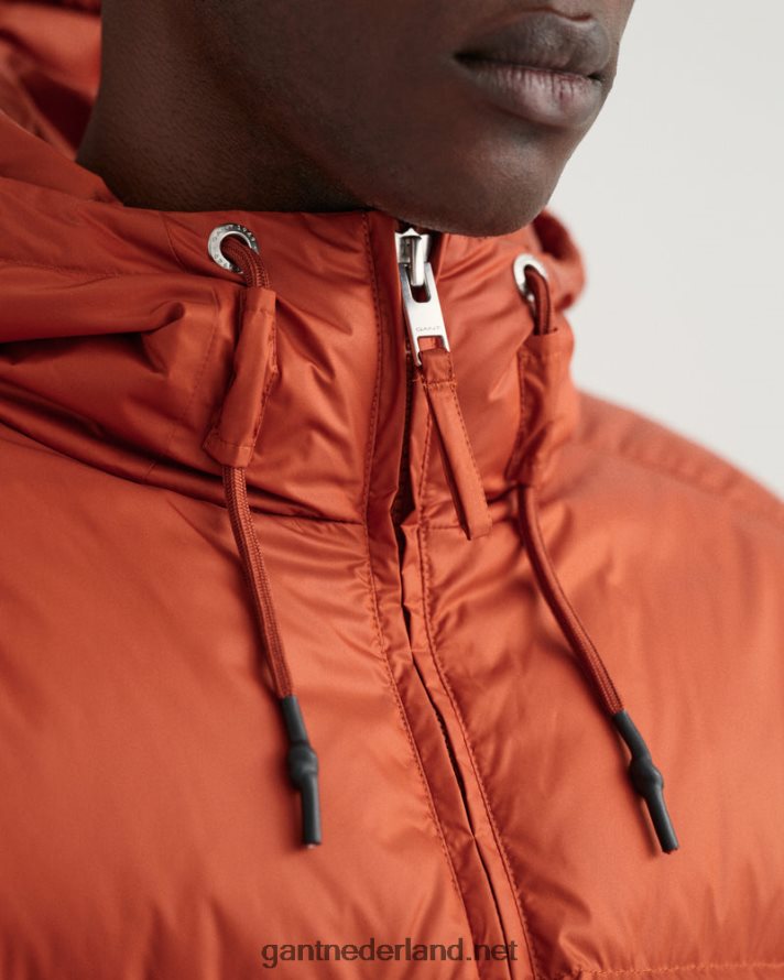 GANT Heren donkere oker glanzend pufferjack R48460380