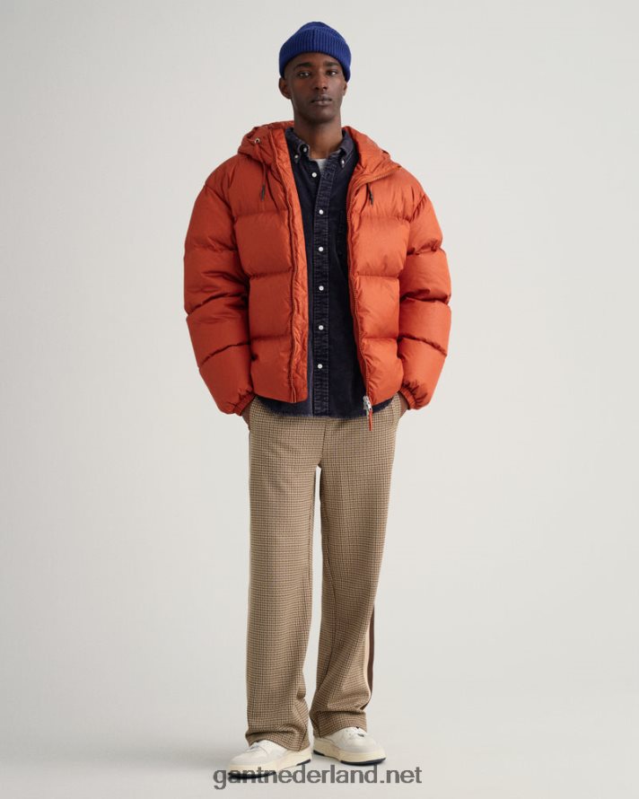 GANT Heren donkere oker glanzend pufferjack R48460380