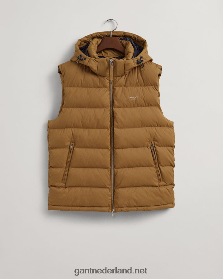 GANT Heren geroosterde walnoot actief wolkenvest R48460395