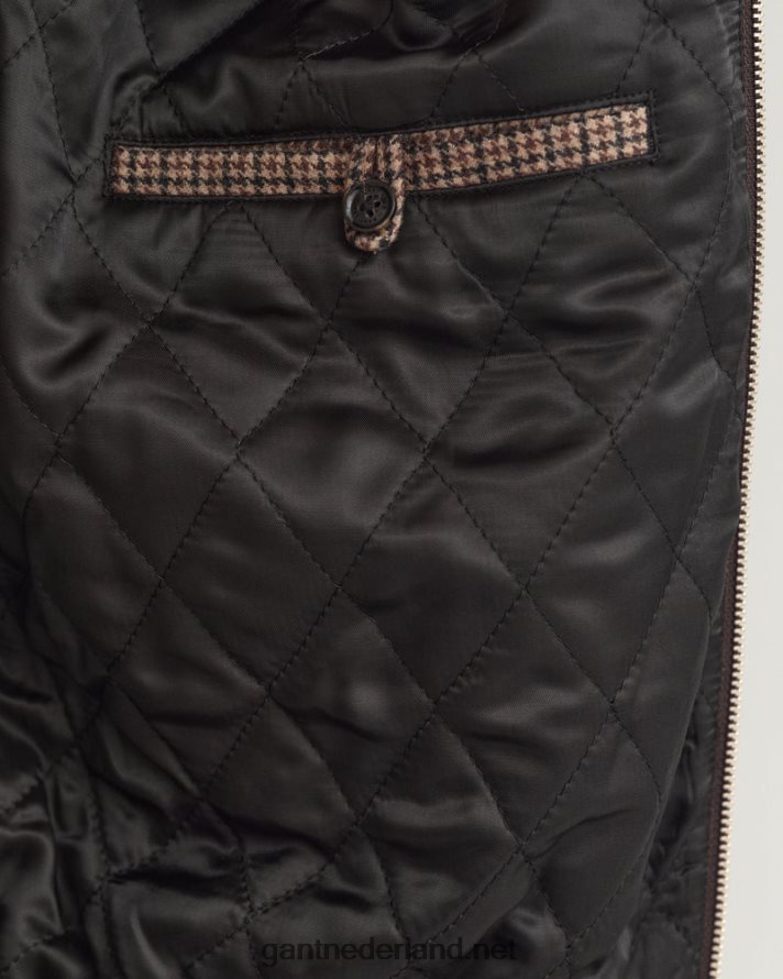 GANT Heren hazelnoot beige geruit wollen harrington jack R48460381