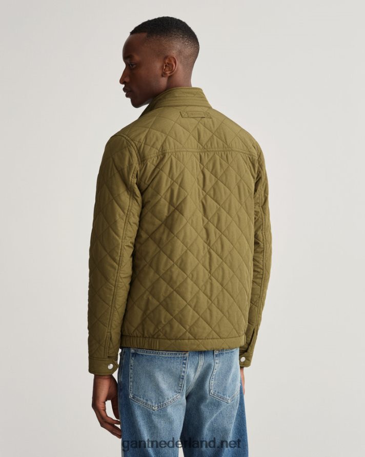 GANT Heren leger groen gewatteerde windjack R48460393