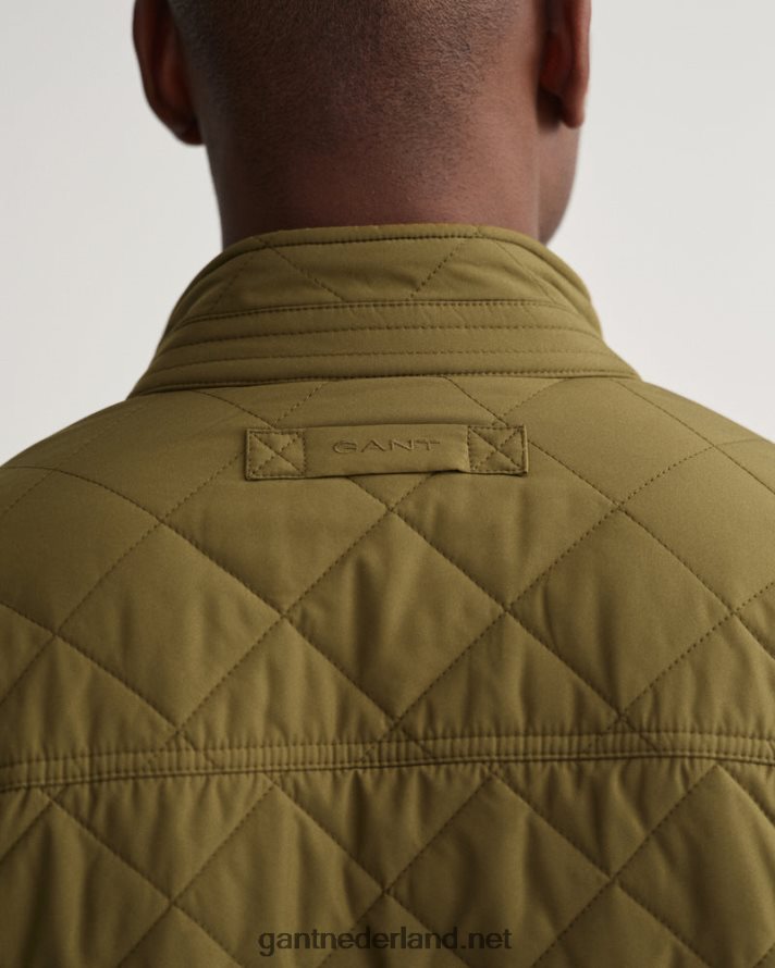 GANT Heren leger groen gewatteerde windjack R48460393