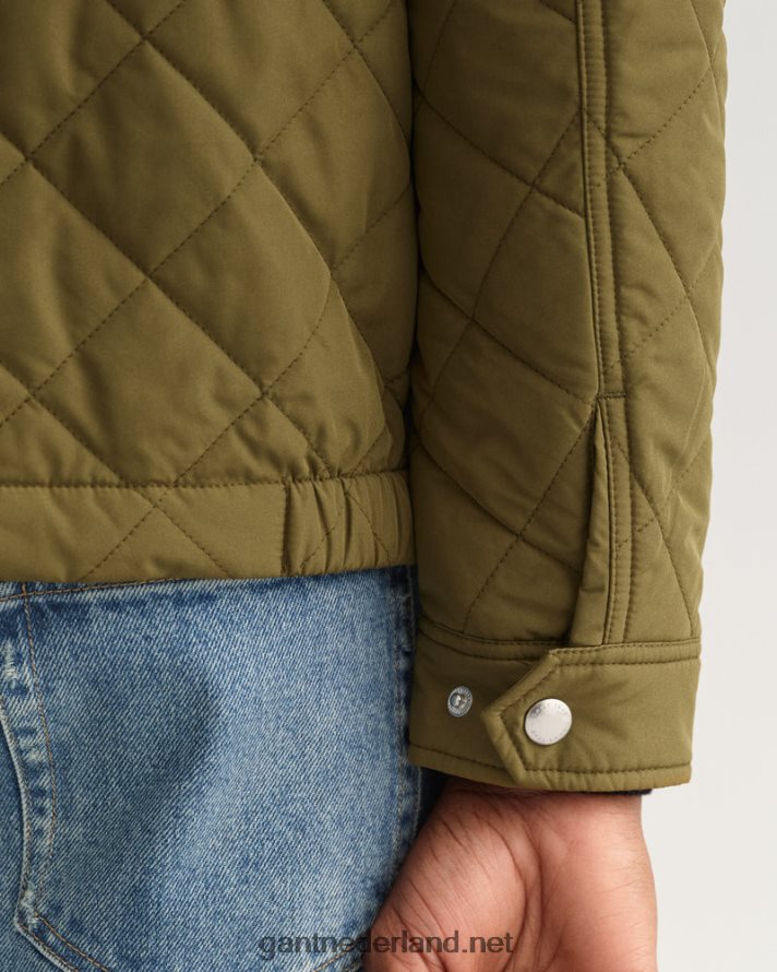 GANT Heren leger groen gewatteerde windjack R48460393