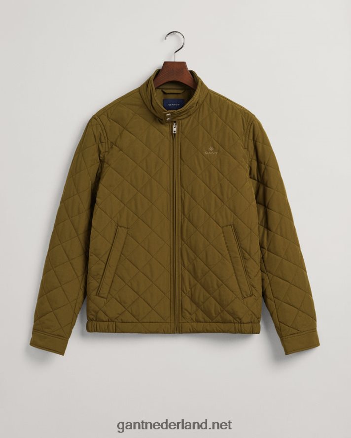 GANT Heren leger groen gewatteerde windjack R48460393