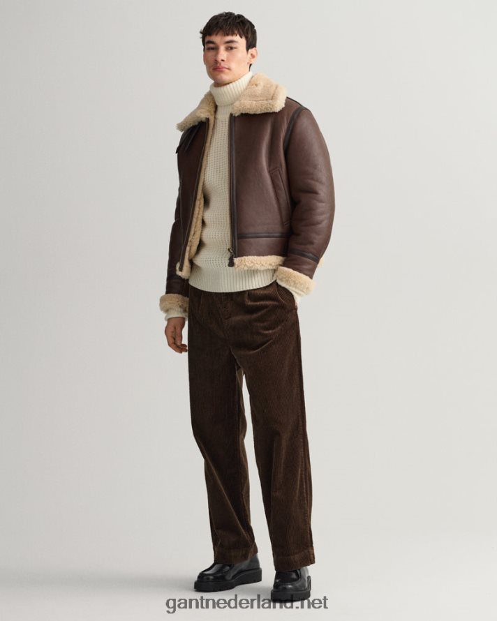 GANT Heren rijk bruin schapenvacht jas R48460370