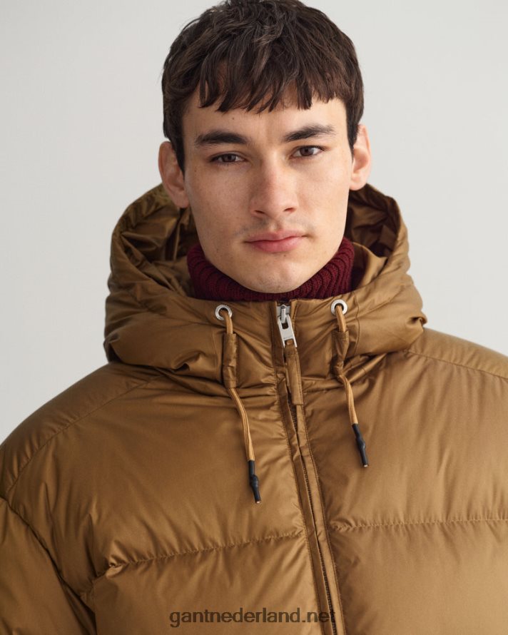 GANT Heren toffee-beige glanzend pufferjack R48460375