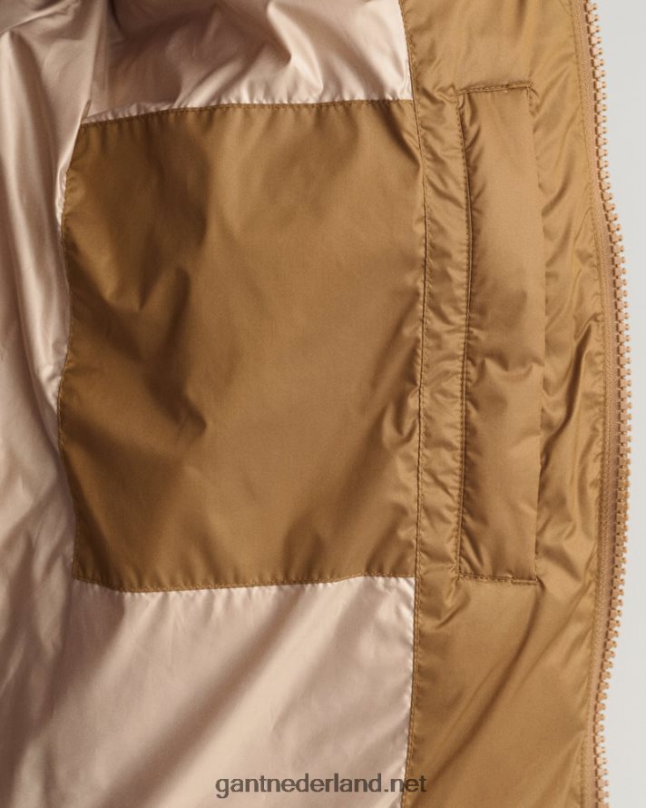 GANT Heren toffee-beige glanzend pufferjack R48460375
