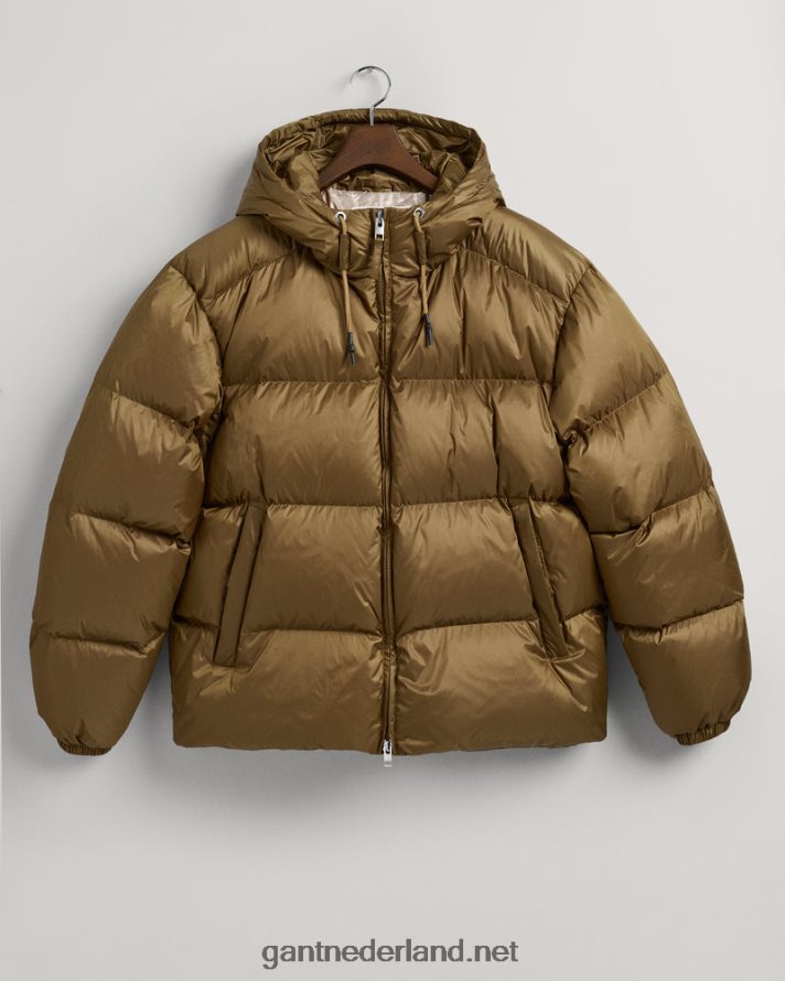 GANT Heren toffee-beige glanzend pufferjack R48460375