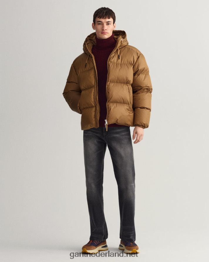GANT Heren toffee-beige glanzend pufferjack R48460375