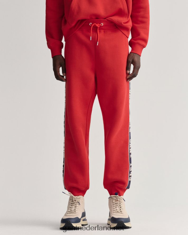 GANT Heren Robijn rood contrasterende joggingbroek aan de zijkant R48460228