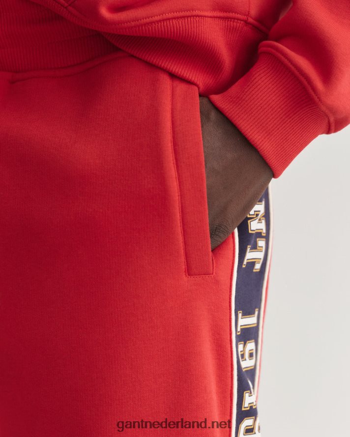 GANT Heren Robijn rood contrasterende joggingbroek aan de zijkant R48460228