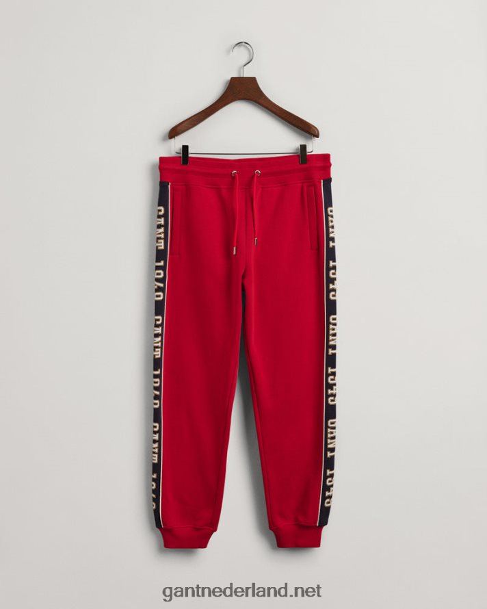 GANT Heren Robijn rood contrasterende joggingbroek aan de zijkant R48460228