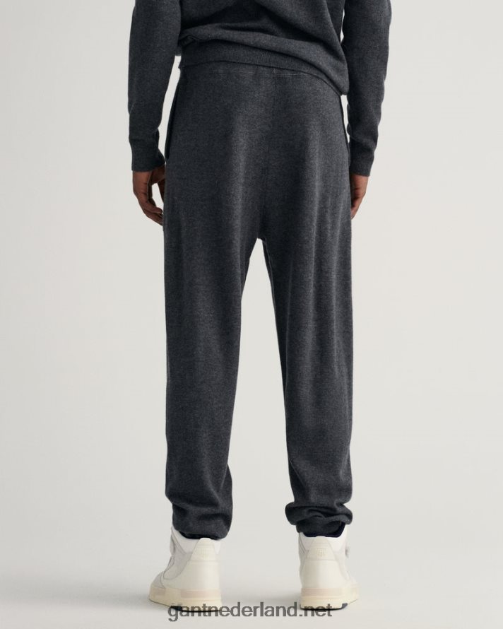 GANT Heren antraciet gemêleerd gebreide joggingbroek R48460245
