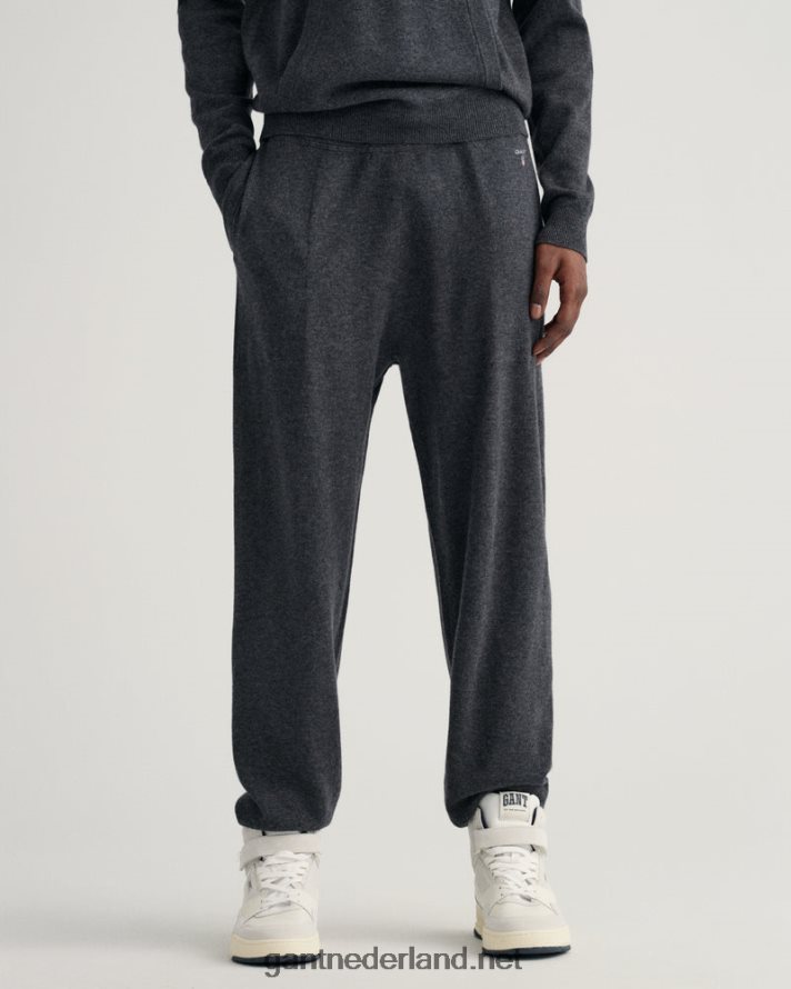 GANT Heren antraciet gemêleerd gebreide joggingbroek R48460245