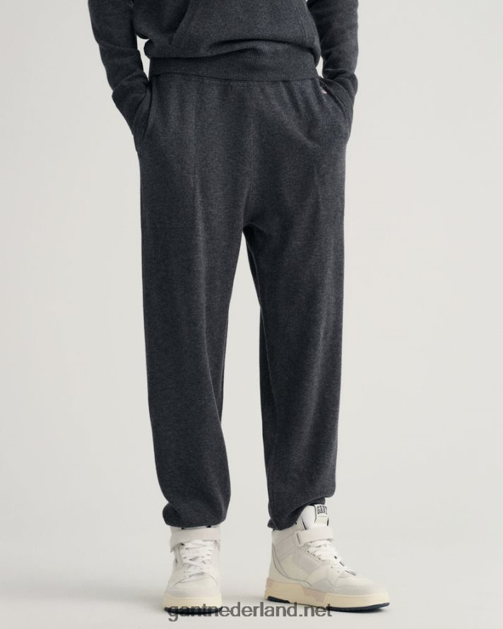 GANT Heren antraciet gemêleerd gebreide joggingbroek R48460245