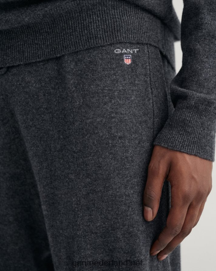 GANT Heren antraciet gemêleerd gebreide joggingbroek R48460245