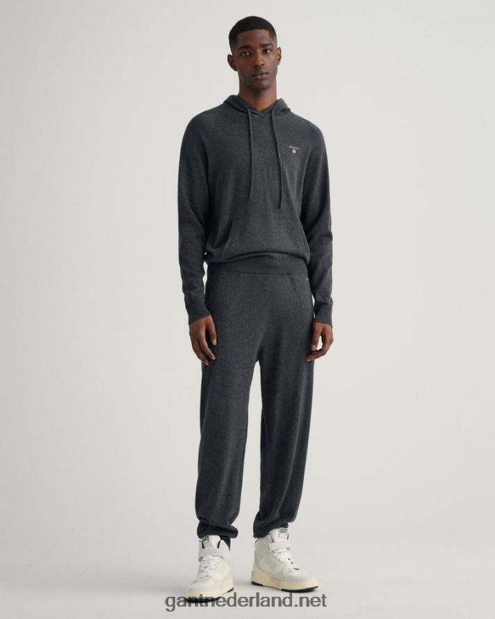 GANT Heren antraciet gemêleerd gebreide joggingbroek R48460245