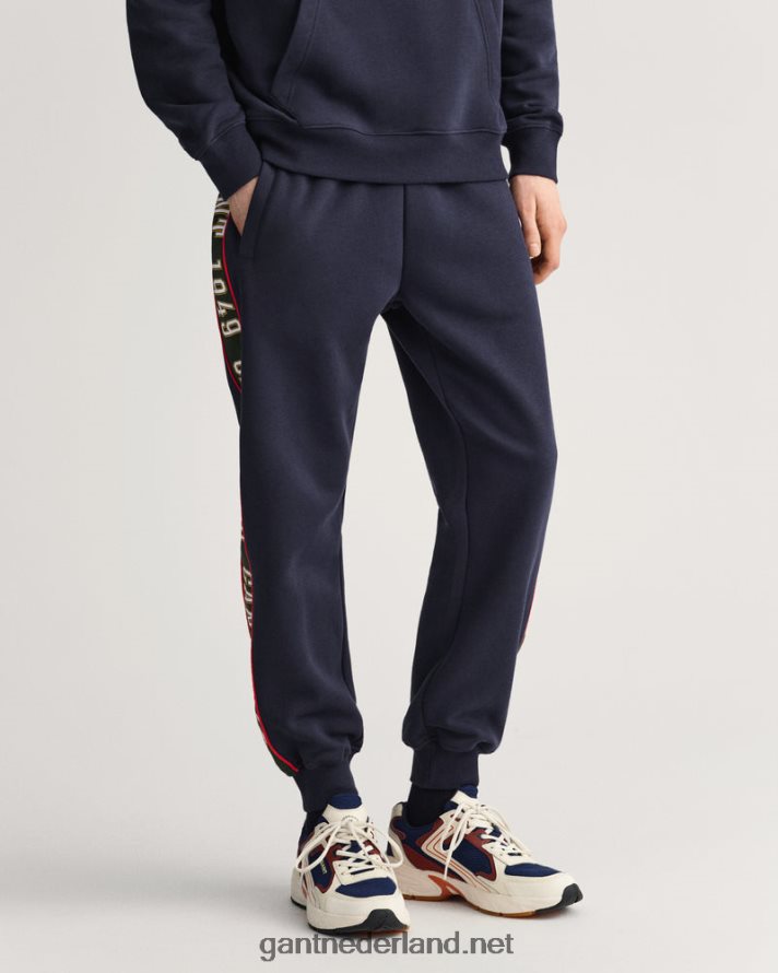 GANT Heren avond blauw contrasterende joggingbroek aan de zijkant R48460268