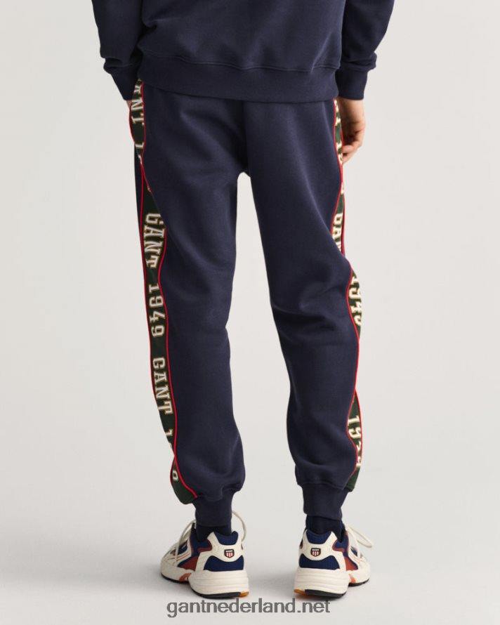 GANT Heren avond blauw contrasterende joggingbroek aan de zijkant R48460268