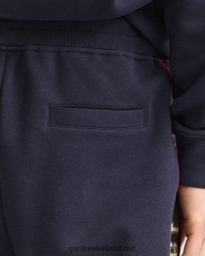 GANT Heren avond blauw contrasterende joggingbroek aan de zijkant R48460268