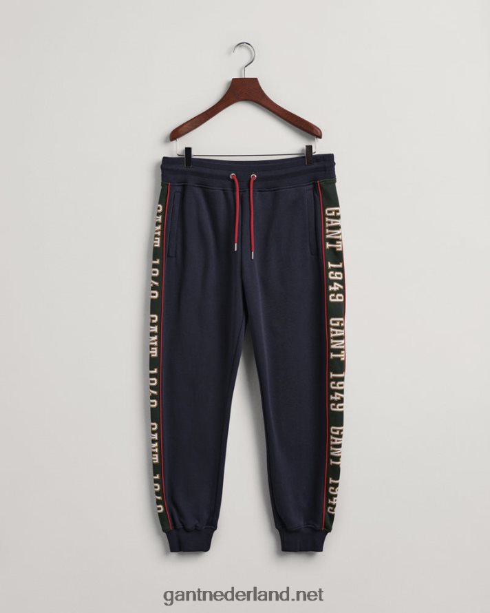 GANT Heren avond blauw contrasterende joggingbroek aan de zijkant R48460268