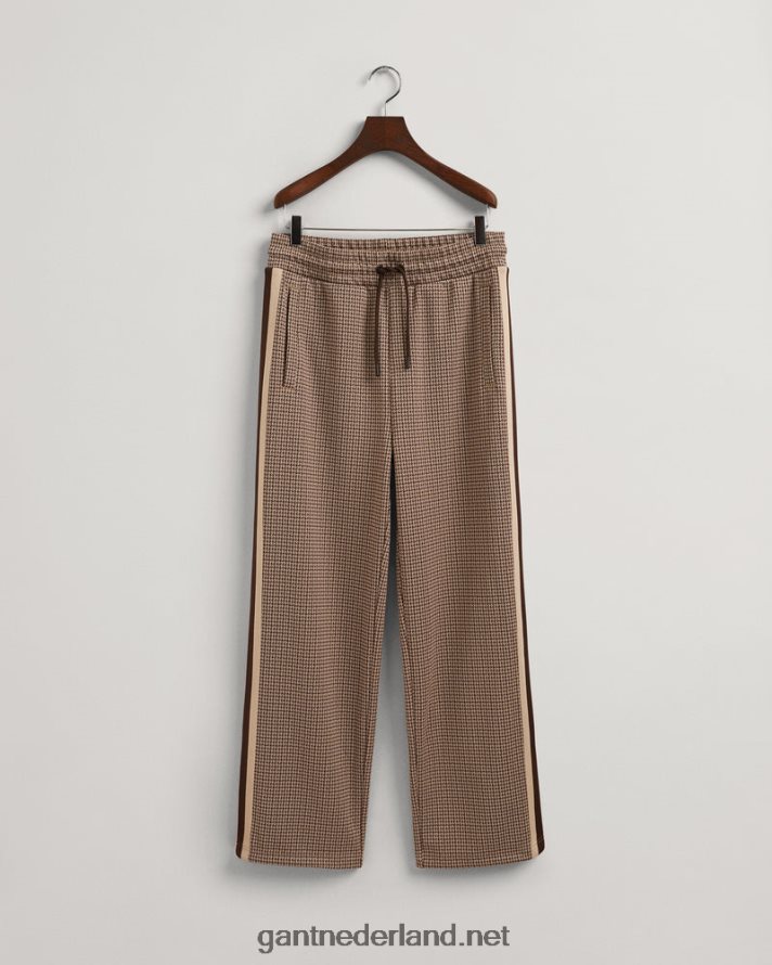 GANT Heren chocolade bruin pied-de-poule trainingsbroek R48460225