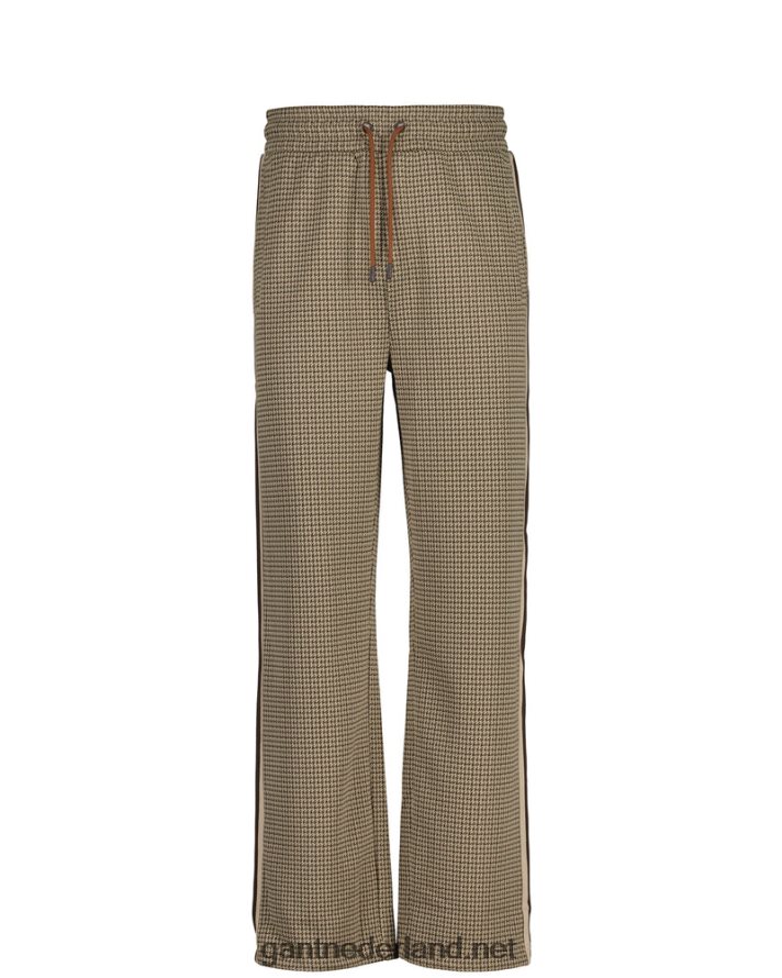 GANT Heren chocolade bruin pied-de-poule trainingsbroek R48460225